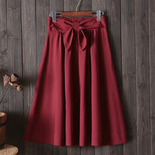 Load image into Gallery viewer, A Line Skirt Vintage Red Black Side Zipper Skater Skirts
