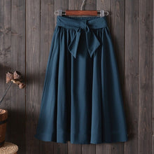 Load image into Gallery viewer, A Line Skirt Vintage Red Black Side Zipper Skater Skirts