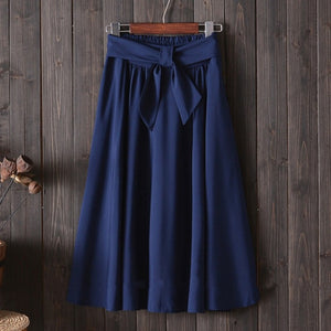A Line Skirt Vintage Red Black Side Zipper Skater Skirts