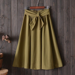 A Line Skirt Vintage Red Black Side Zipper Skater Skirts