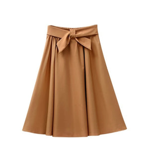 A Line Skirt Vintage Red Black Side Zipper Skater Skirts